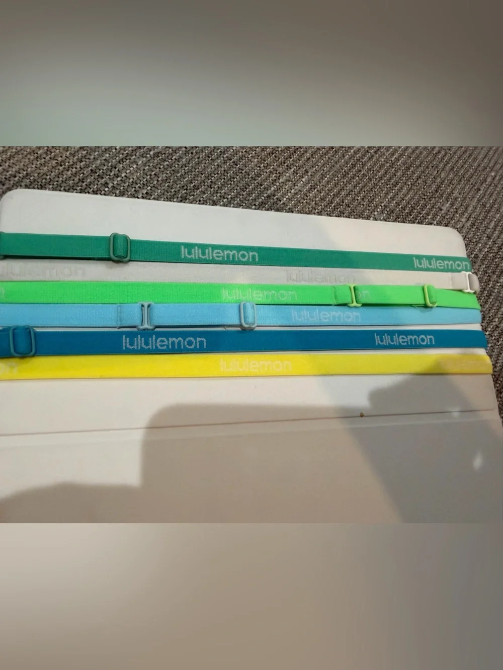 Lululemon Colorful Elastic Straps - Teal, Green, Blue, Yellow